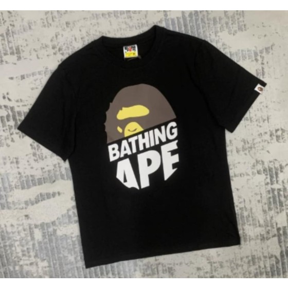 Black BAPE "BATHING APE" Half Logo T-Shirt